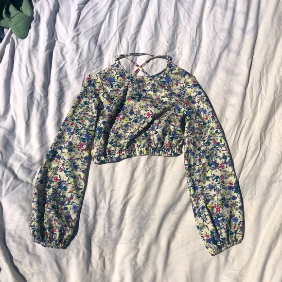 Floral top whit the back corset - Picture 1 of 6